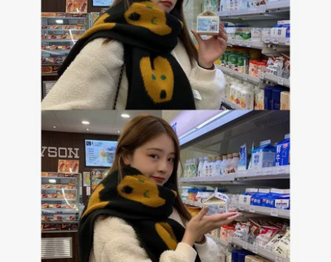 丁走走日系可爱小熊围巾女ins冬季百搭柔软...