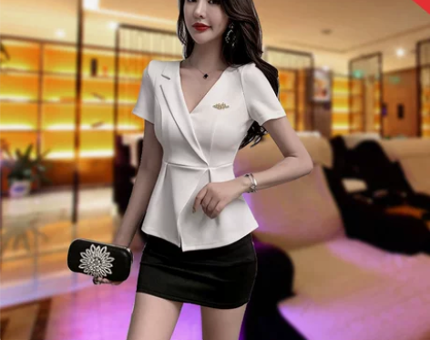 足浴足疗技师服秋冬新款修身遮肚美容院上班衣...