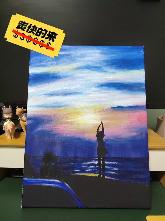 两幅小油画，30*40尺寸的，纯手工，可以...