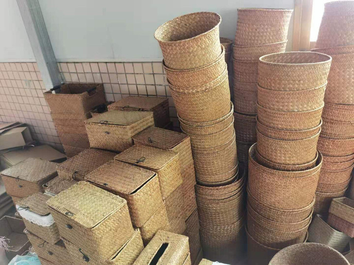 清货低价出 藤编收纳筐竹编草编收纳箱北欧海...