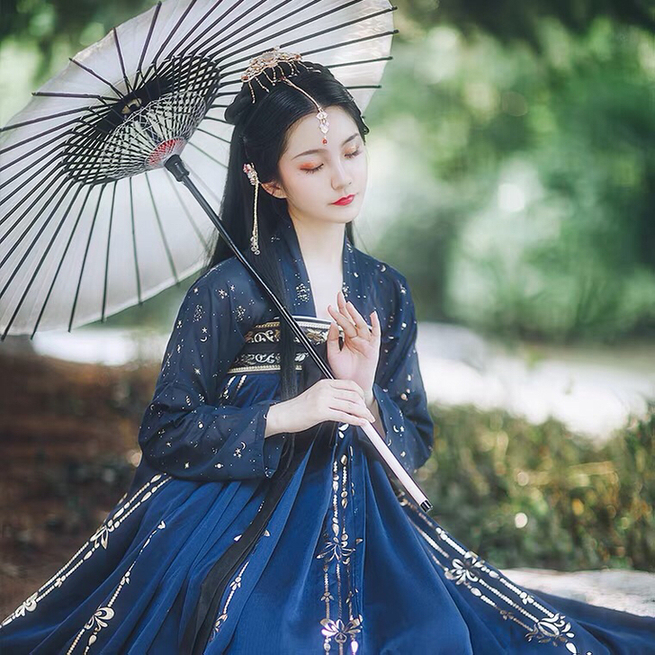 璎珞 墨子研 原创汉服女中国风对襟刺绣齐胸...