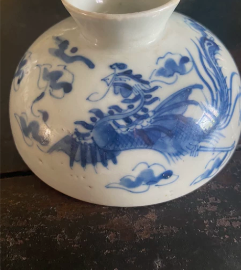 嘉庆青花凤皇盖碗盖，直径10.7厘米品相自...