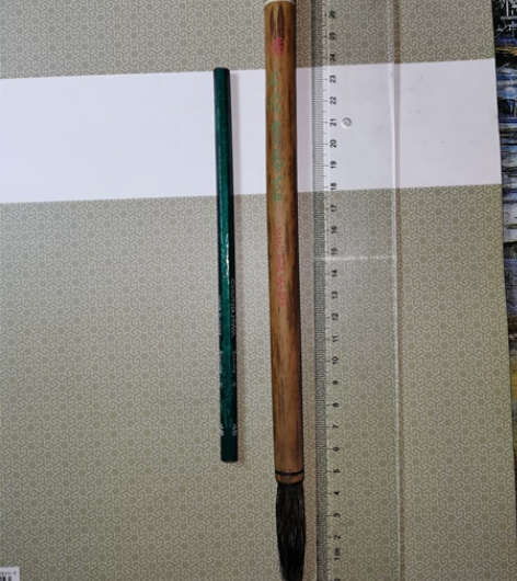 著名的老李福寿,中号石獾书画笔。北京制笔厂...