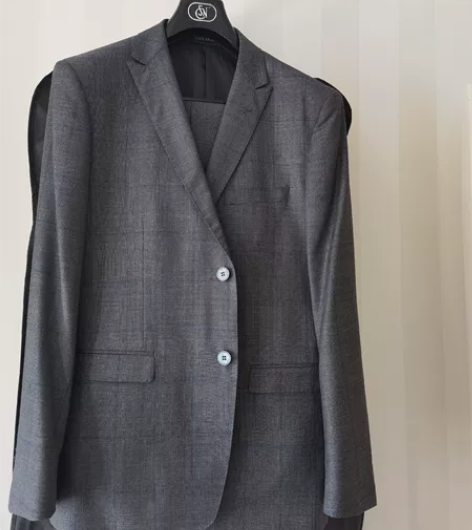 闲置海澜之家品牌全新工服，麻灰暗格，适合身...