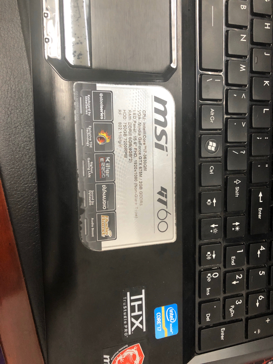 微星GT60层色如图，一代游戏神本，配置如...