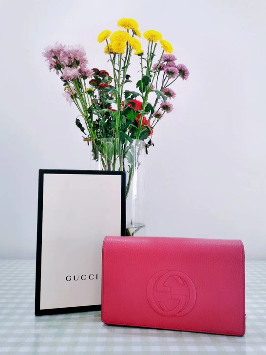 GUCCI Woc玫粉色单肩包  公价80...