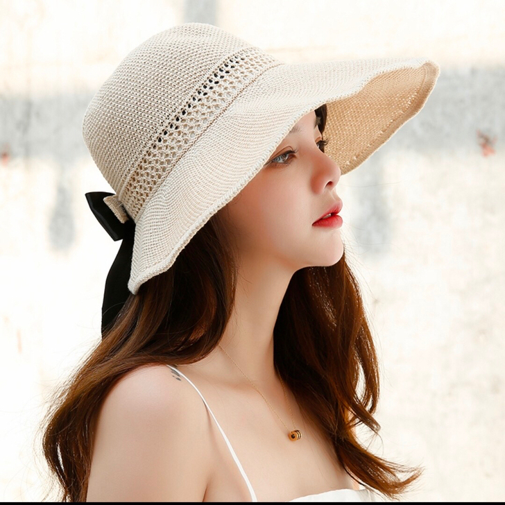 太阳帽夏天女版百搭圆顶草帽大沿遮阳百搭女沙...