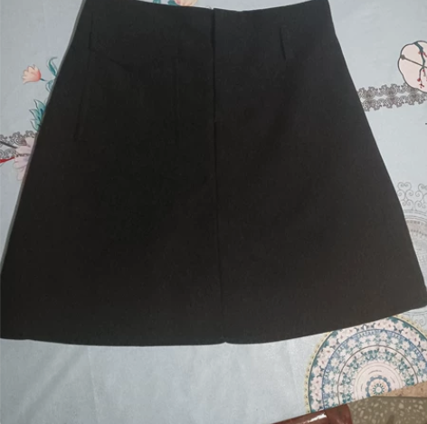 春夏款高腰半身裙口袋短裙a字裙褶皱包臀裙小...
