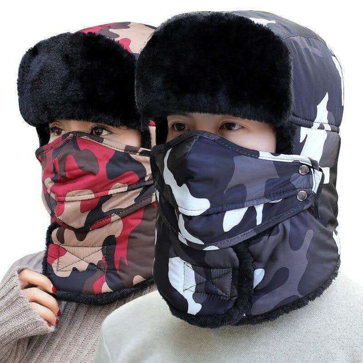 雷锋帽男女通用冬季骑车加绒加厚保暖防寒防风...