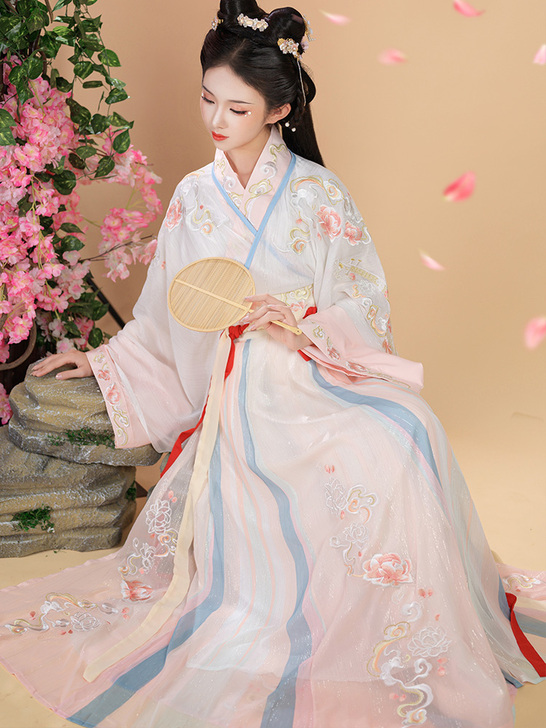 青柠 墨子研原创汉服女中国风晋制齐腰交领襦...