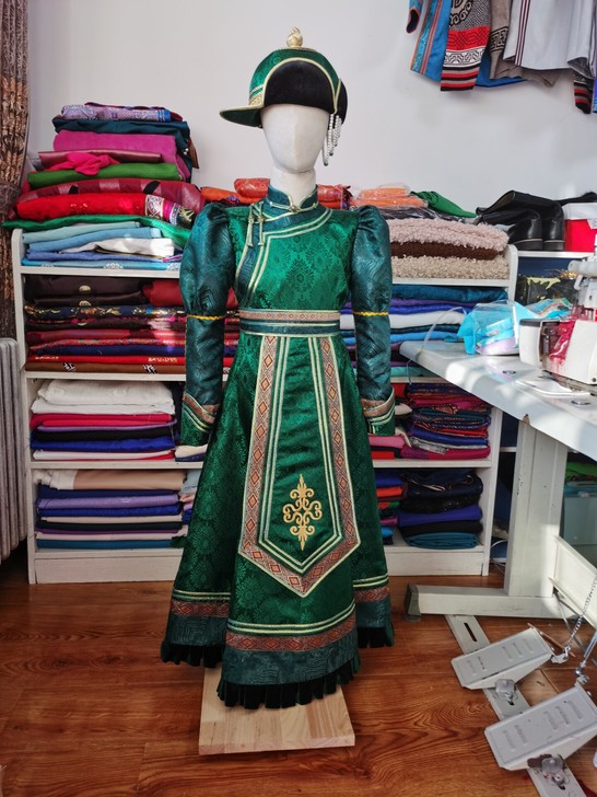 儿童蒙古袍 演出服 走秀服装配饰帽子定制款...