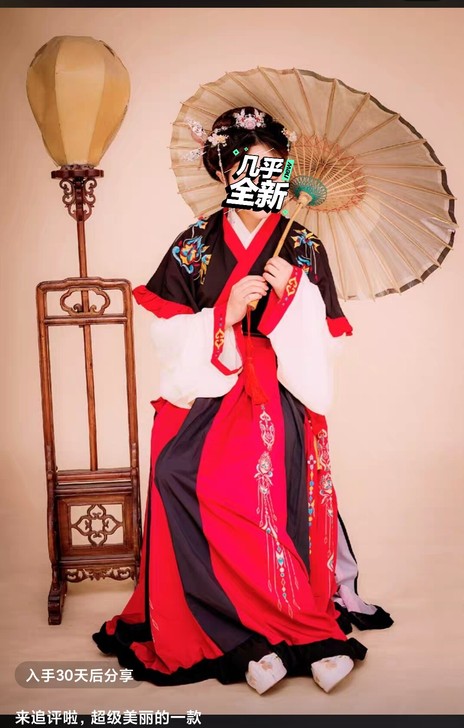 艺缕原创芙蕖汉服女襦裙重工刺绣齐腰破裙晋制...