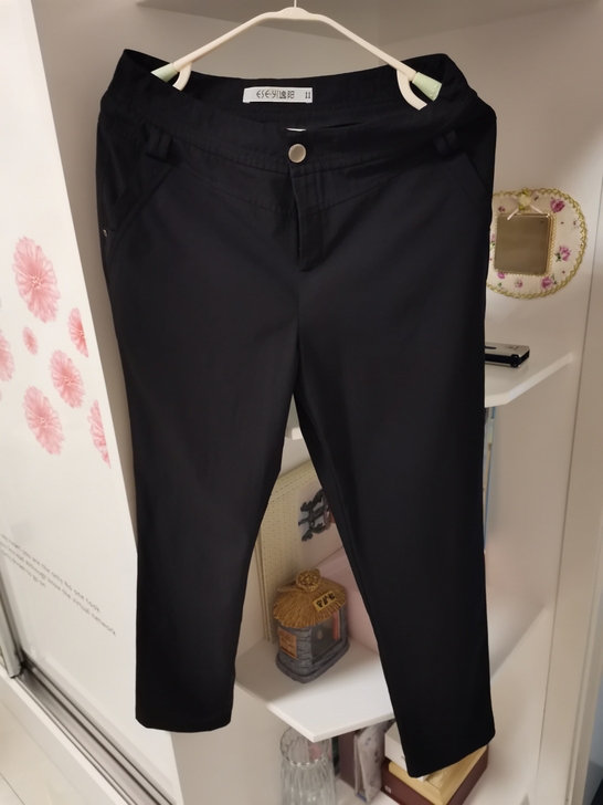 逸阳黑色九分裤,l码,9.5新