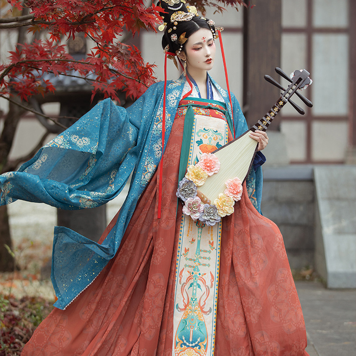出租 小重楼 花音蝶来 原创唐烫金印花大袖...