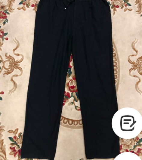 特大码男士棉麻裤 黑色棉麻裤 有垂感 透气...