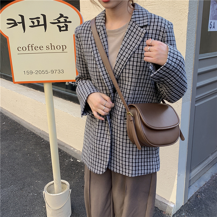 韩版半圆马鞍包包女2020秋冬新款ins复...