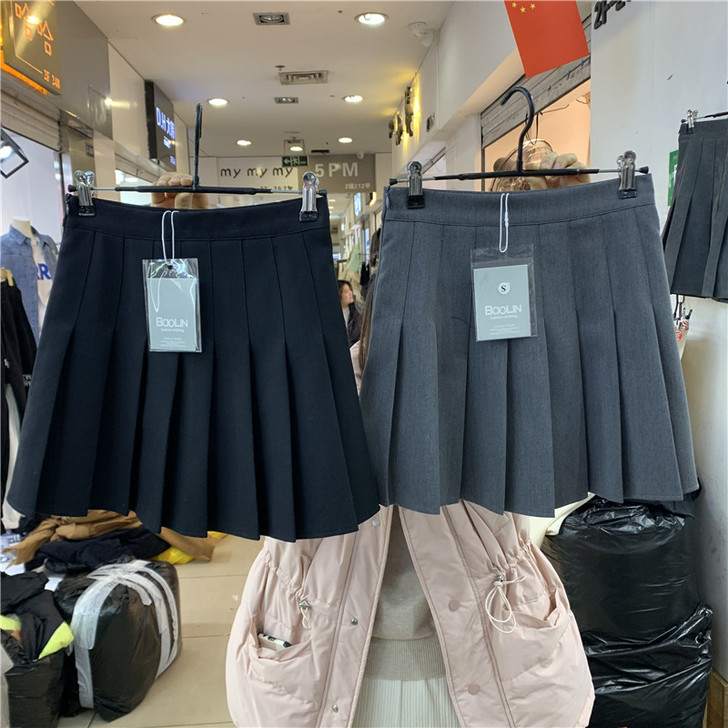 半身裙 学院风百褶裙