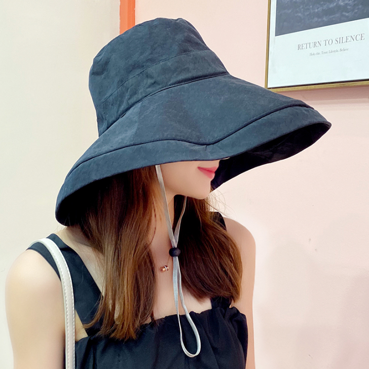 大帽檐日系遮脸夏天大檐渔夫帽子女夏季韩版百...