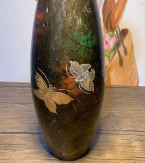 国外回流铜器,铜烟缸,铜工艺品 日本回流鎏...