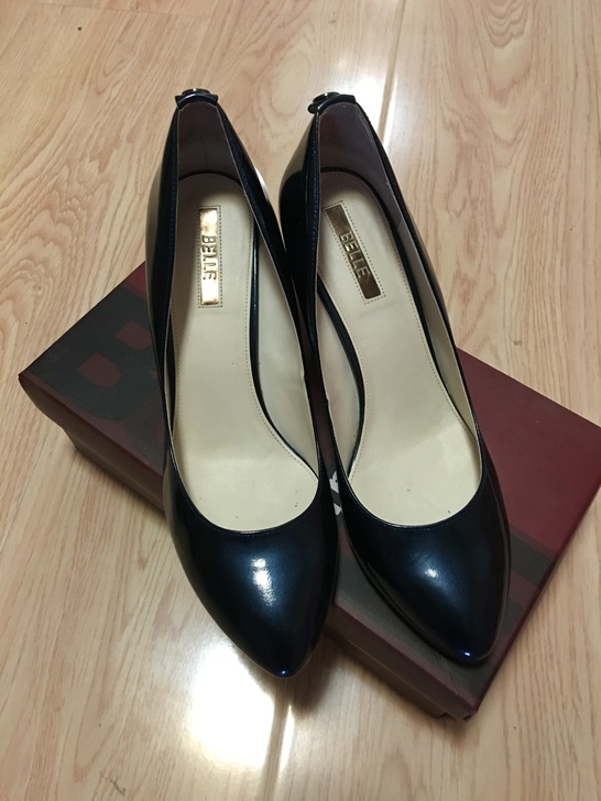 正品百丽 女单鞋 高跟鞋 专柜正品 珍珠蓝