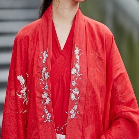 求凰汉服女学生齐腰花嫁大袖交领襦裙超仙古装...