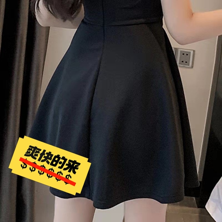 夜店女装收腰遮肚显瘦A字裙低胸性感直播连衣...