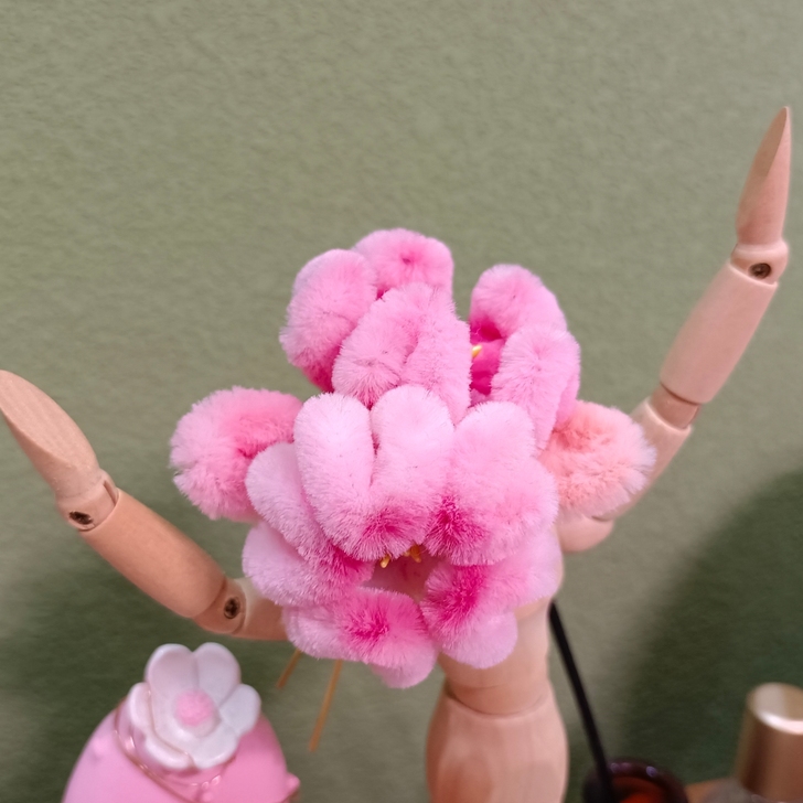 仿绒花u钗