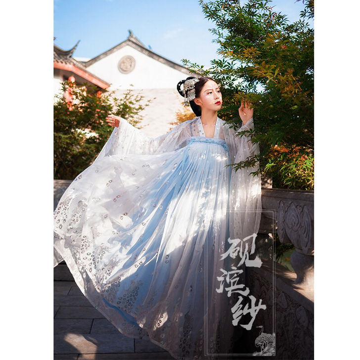 【砚滨纱】唐制齐胸襦裙六米摆汉服雪姬绝版汉...