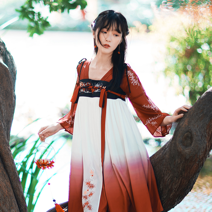 徐娇织羽集[霜华渡] 汉服元素女夏季齐胸襦...