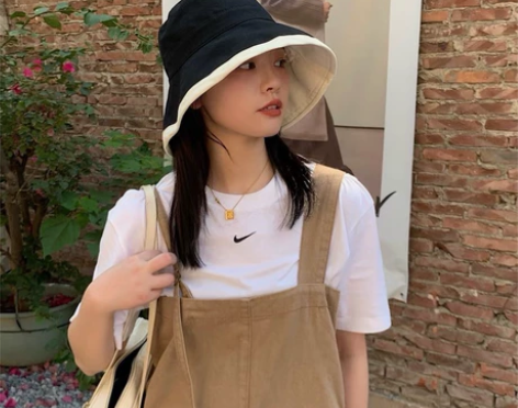丁走走遮阳帽子女韩版夏季简约百搭双面大檐渔...