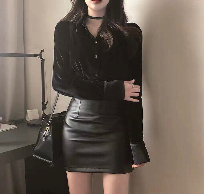 高腰显瘦pu包臀小皮裙短款一步裙半身裙紧身...