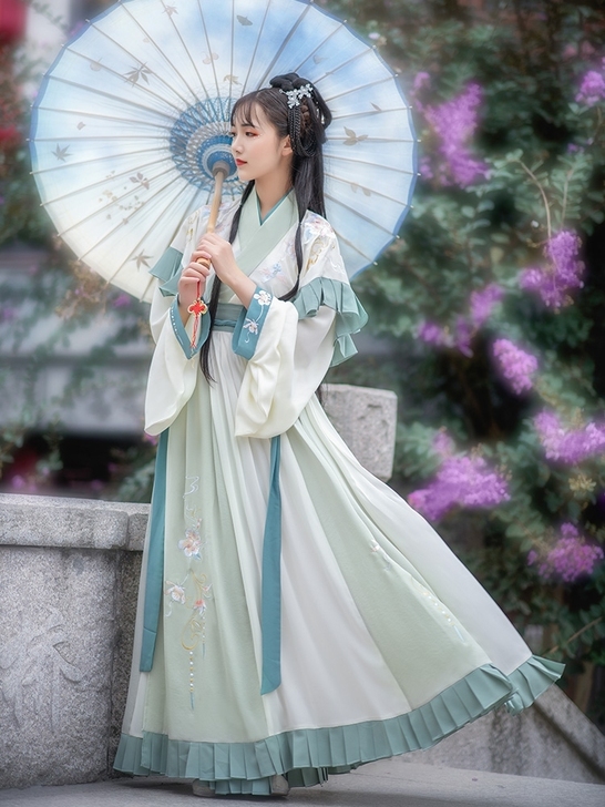 【如梦霓裳】汉服女花卿晋制交领半袖齐腰襦裙...