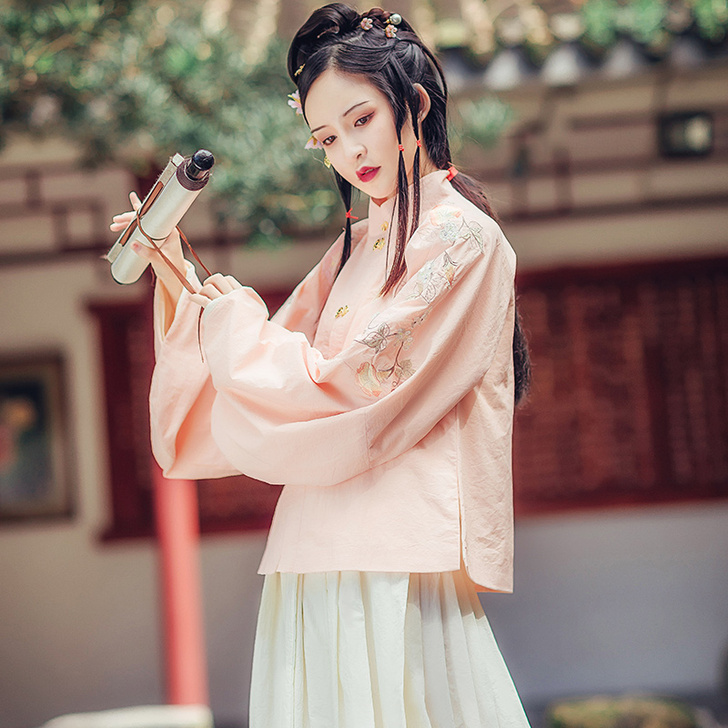 都城南庄秋冬日常款汉服竖领上袄原创新品明制...