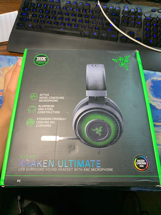 雷蛇北海巨妖终极版7.1头戴式耳机 RGB...