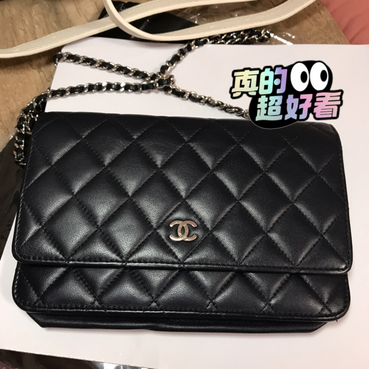 9.5新chanel香奈儿woc链条钱包黑...