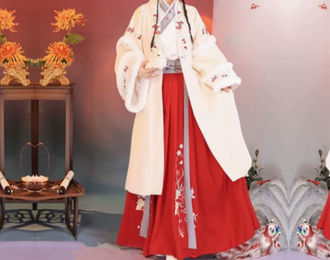 【暖暖】茗月萱刺绣宋制汉服女秋冬改良套装汉...