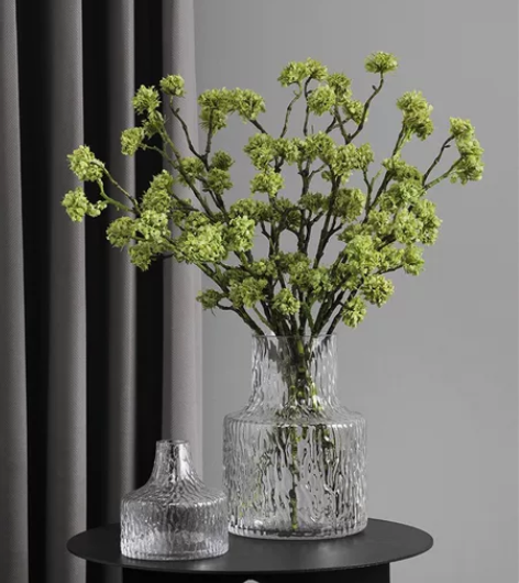 冰川纹手工玻璃花瓶客厅摆件鲜花干花插花水养...