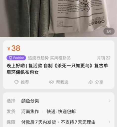 杀死一只知更鸟帆布包 感兴趣的话点“我想要...