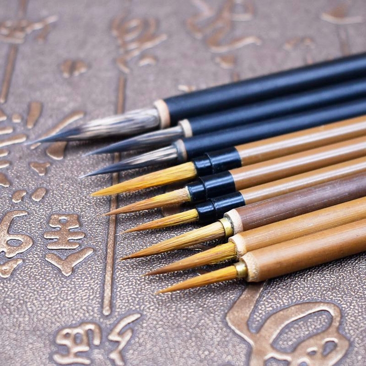 工笔画勾线笔毛笔鼠须狼毫叶筋白描依文笔国画...