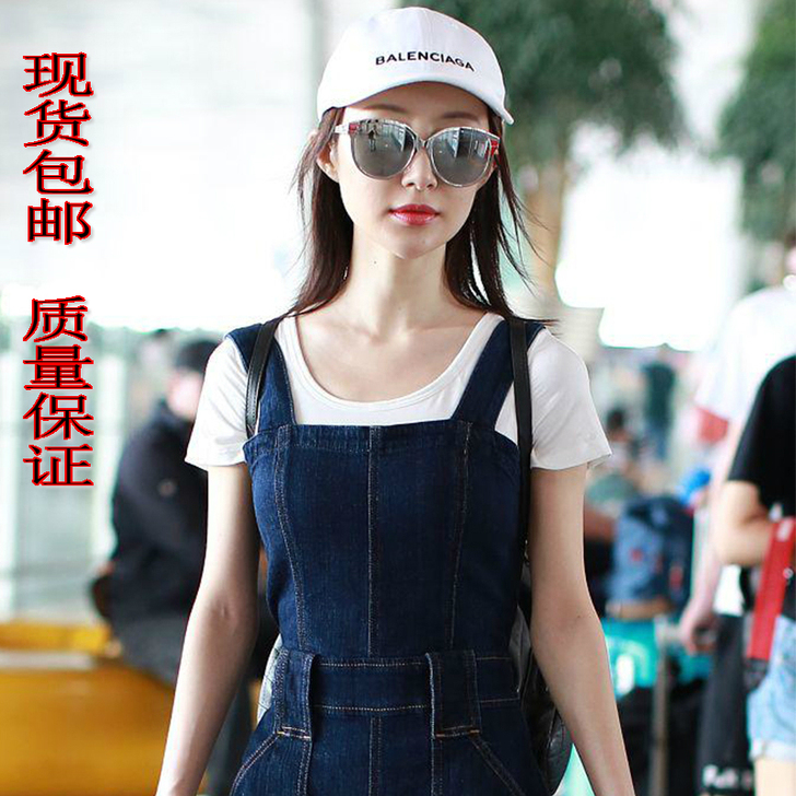 背带牛仔裤