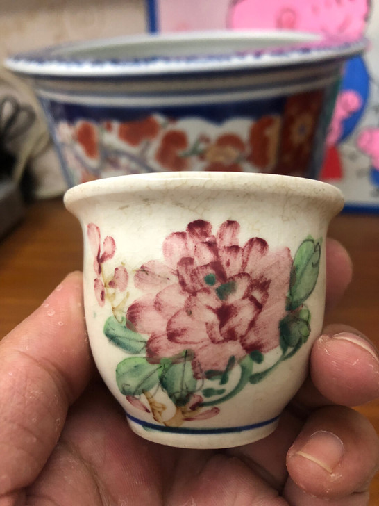 孤品（精品）老枫溪民国时期老手绘菖蒲，器型...
