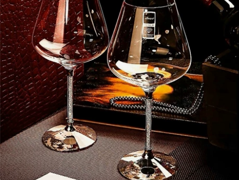施华洛世奇酒杯套装2支装水晶高脚杯 勃垦第...