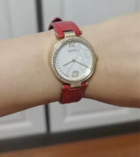 飞亚达品牌女表，高大上的款式，白色表盘红色...