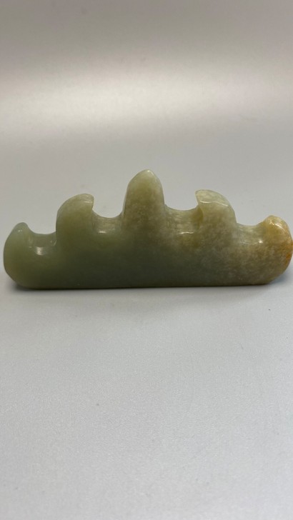 和田玉笔架 青玉文房笔搁笔山天然玉石笔架毛...