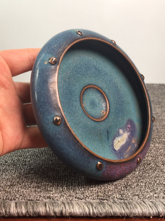 乡下收老瓷器宋钧窑蓝洗宋代文房器文房四宝笔...