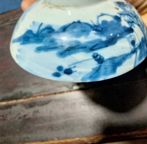 晚清清花茶碗盖子,直径10公分,全品无磕无...