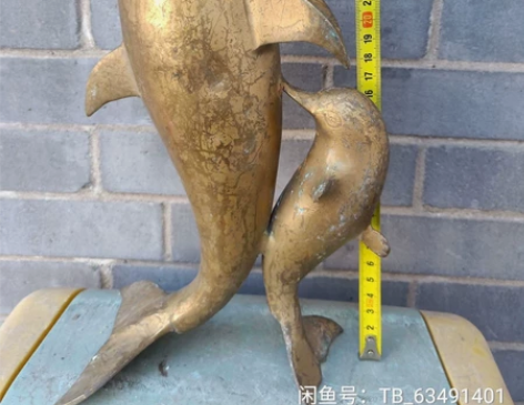 回流铜器母子情,海豚摆件。228全国包邮 ...