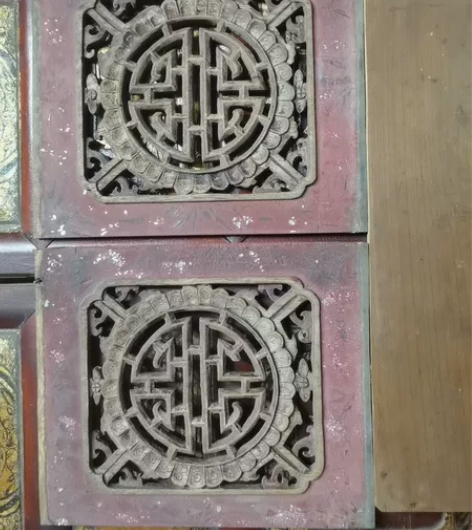 清代木雕镂空刻字一对民宿茶馆装饰收藏,硬木...