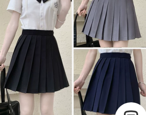 jk百褶裙女夏季黑色jk短裙a字半身裙纯色...