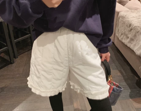 MONA 短裤女秋冬季高腰外穿2019新款...